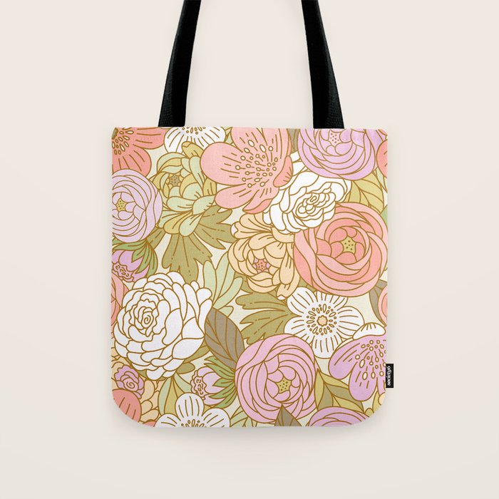Boho Blooms | Light Pastel Tote Bag Gallery Image 1