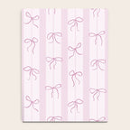 Coquette pink bows on a vertical stripes background Notebook Gallery Image 4