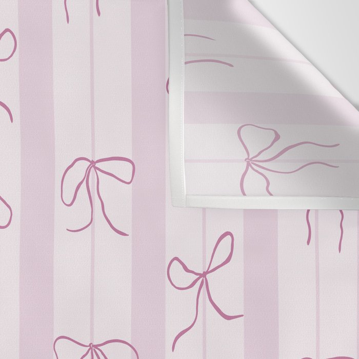 Coquette pink bows on a vertical stripes background Wall Tapestry Gallery Image 3