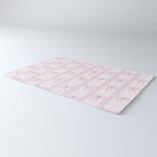 Coquette pink bows on a vertical stripes background Rug Gallery Image 3