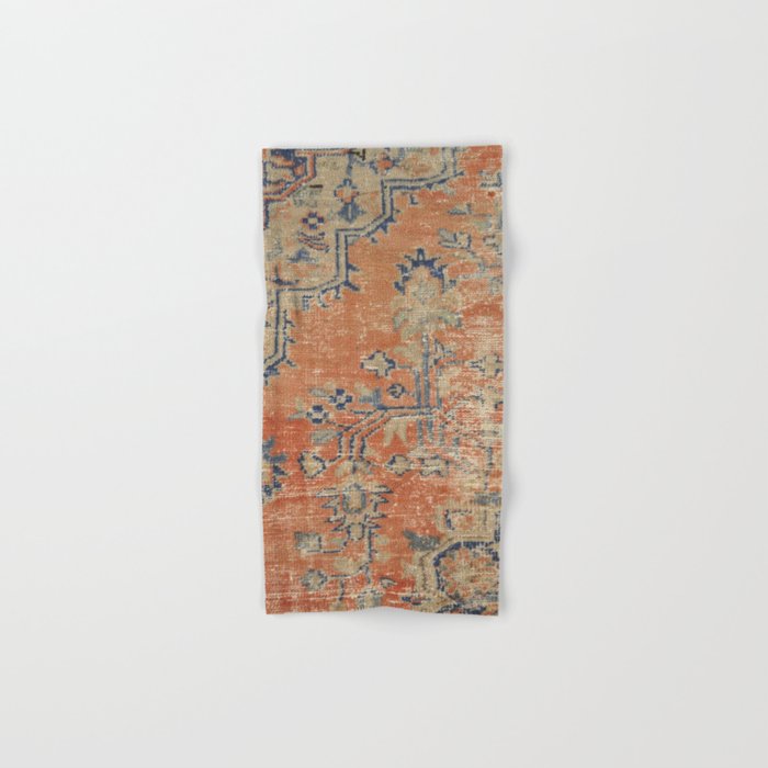 Vintage Woven Navy and Orange Bath Towel