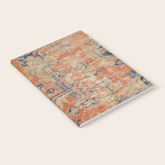 Vintage Woven Navy and Orange Notebook Gallery Image 2