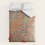 Vintage Woven Navy and Orange Duvet Cover Gallery Image 6