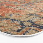 Vintage Woven Navy and Orange Bath Mat Gallery Image 3