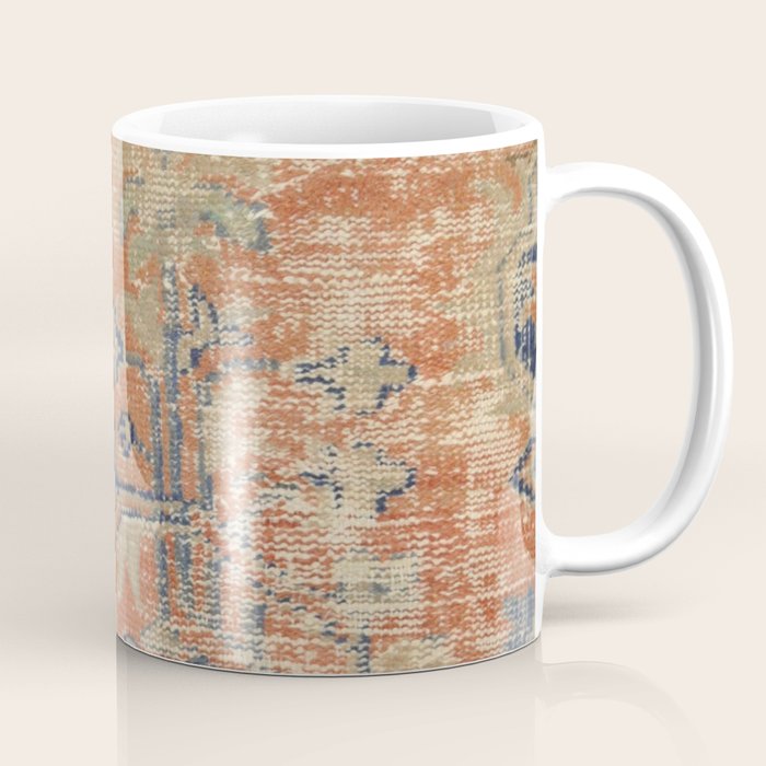 Vintage Woven Navy and Orange Coffee Mug Gallery Image 1
