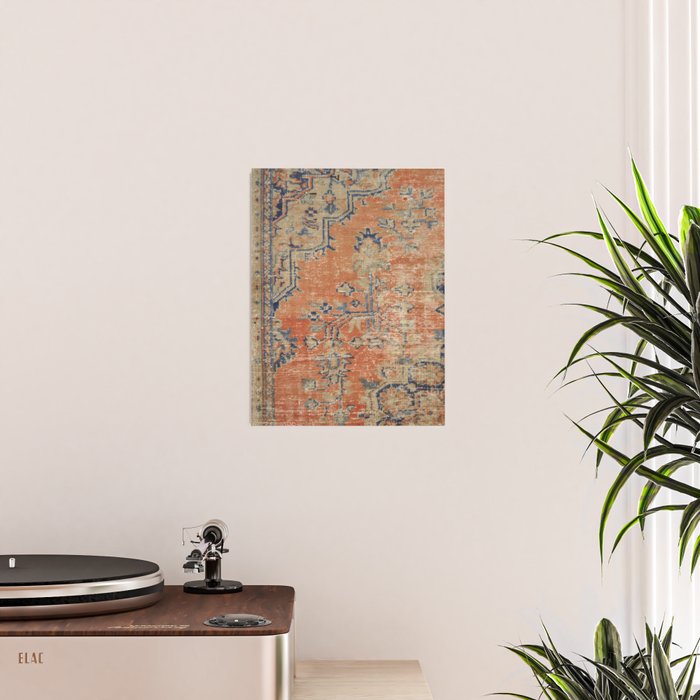 Vintage Woven Navy and Orange Poster Gallery Image 2