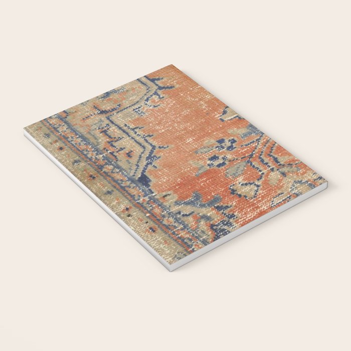 Vintage Woven Navy and Orange Notebook Gallery Image 3