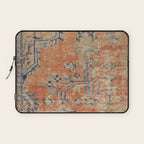 Vintage Woven Navy and Orange Laptop Sleeve Gallery Image 1