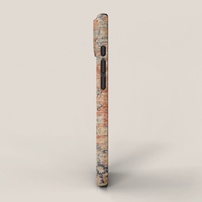 Vintage Woven Navy and Orange iPhone Case Gallery Image 2