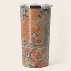 Vintage Woven Navy and Orange Travel Mug Gallery Image 1