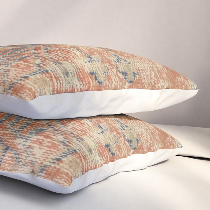 Vintage Woven Navy and Orange Pillow Sham Gallery Image 3