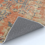 Vintage Woven Navy and Orange Rug Gallery Image 4