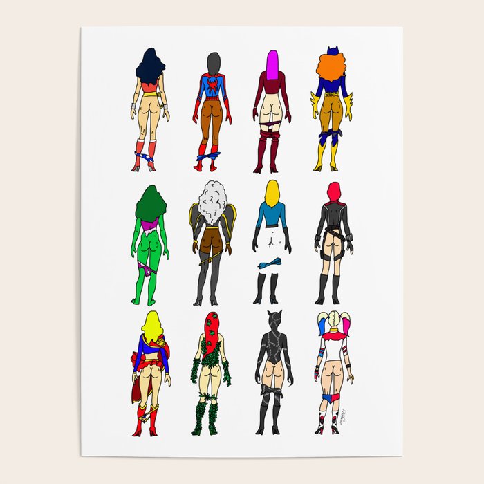 Superhero Butts - Girls Superheroine Butts LV Poster
