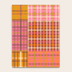 Gingham Patchwork Retro Plaid Check Pattern Pink Orange Moss Notebook Gallery Image 4