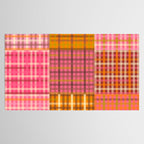 Gingham Patchwork Retro Plaid Check Pattern Pink Orange Moss Tablecloth Gallery Image 2