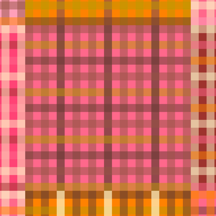 Gingham Patchwork Retro Plaid Check Pattern Pink Orange Moss Coffee Mug Gallery Image 2