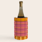 Gingham Patchwork Retro Plaid Check Pattern Pink Orange Moss Wine Chiller Gallery Image 1