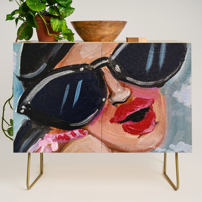 Summertime Girl with Big Black Glasses  Credenza Gallery Image 1