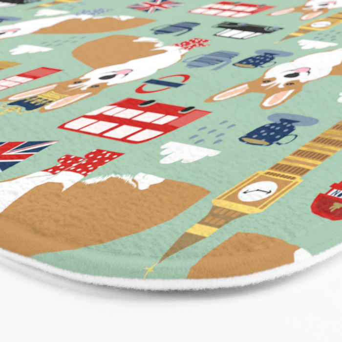 Welsh Corgi london england pattern cute corgis in britain dog breeds by pet friendly Bath Mat Gallery Image 3