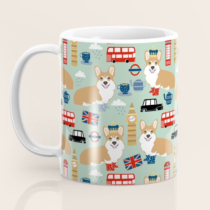 Welsh Corgi london england pattern cute corgis in britain dog breeds by pet friendly Coffee Mug Gallery Image 3