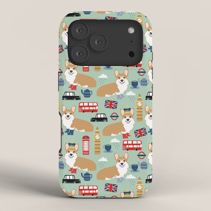 Welsh Corgi london england pattern cute corgis in britain dog breeds by pet friendly iPhone Case Gallery Image 3