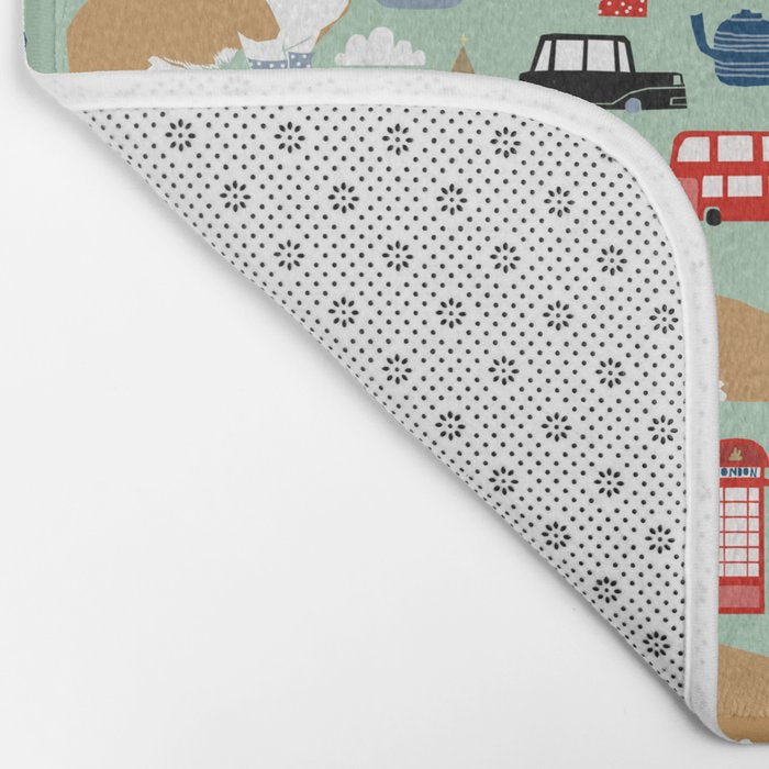 Welsh Corgi london england pattern cute corgis in britain dog breeds by pet friendly Bath Mat Gallery Image 2