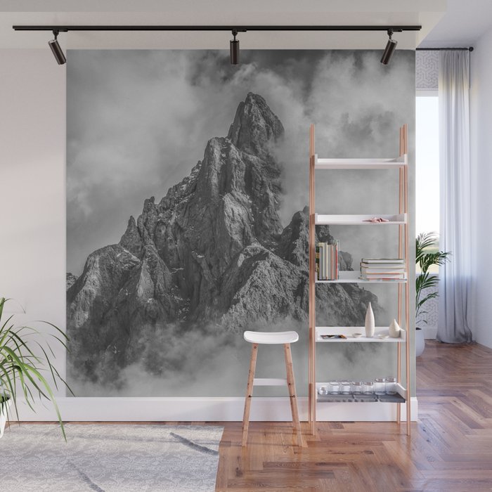 Dolomites Black and White Wall Mural Gallery Image 1