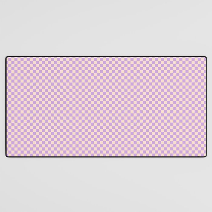 Check V - Lilac â Checkerboard Print Desk Mat Gallery Image 3