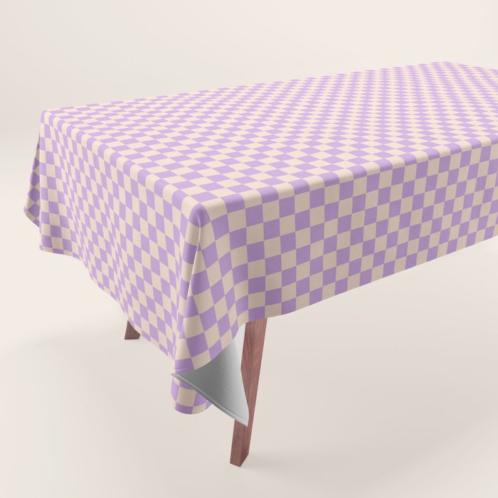 Check V - Lilac â Checkerboard Print Tablecloth Gallery Image 1