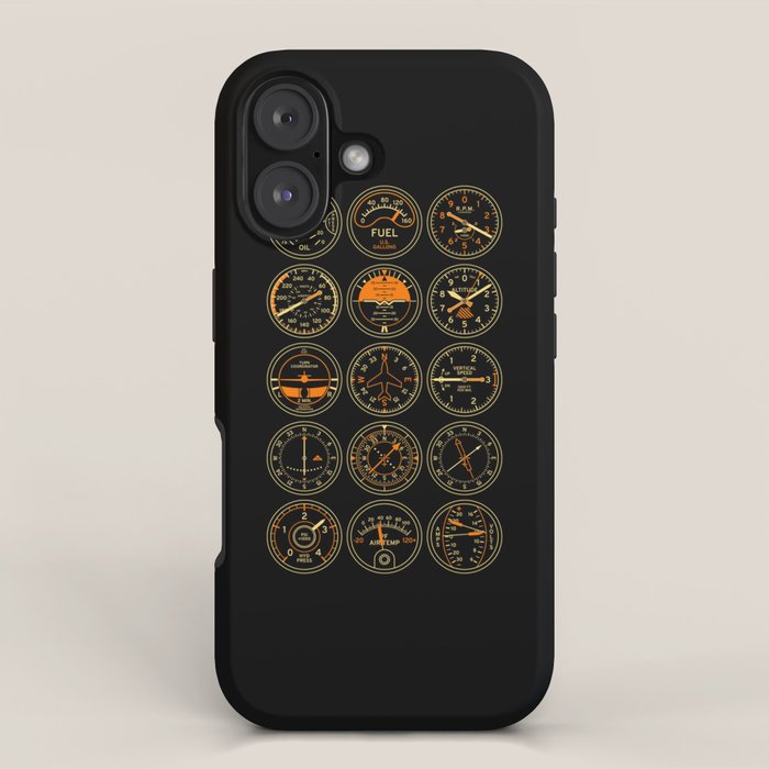 Aircraft Flight Instruments - Full Black iPhone Case Gallery Image 1