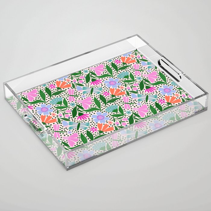 Summery Bright Floral  Acrylic Tray Gallery Image 1