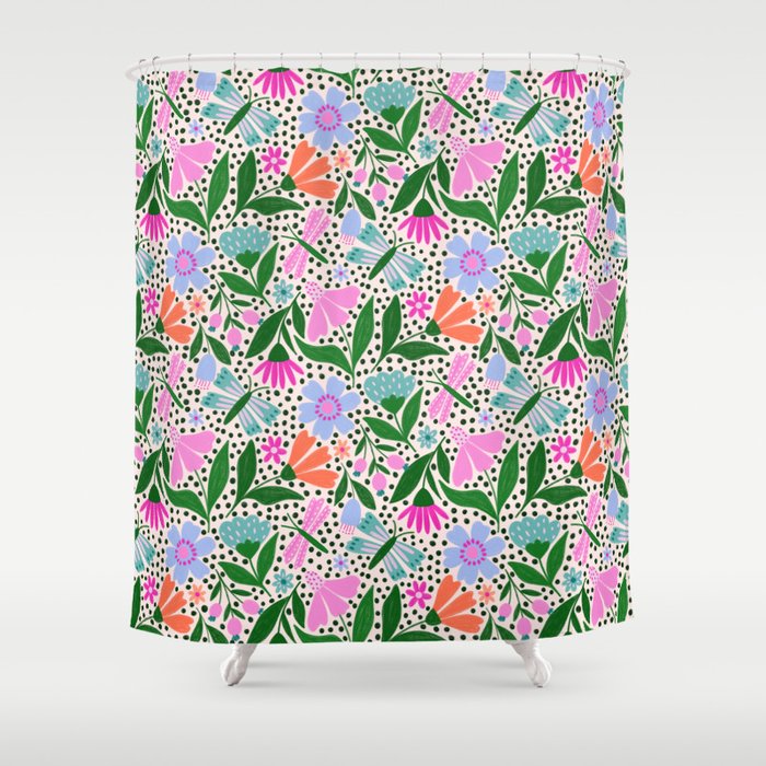 Summery Bright Floral  Shower Curtain Gallery Image 1