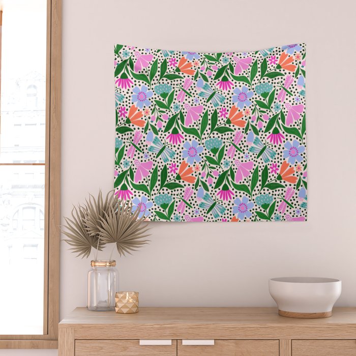 Summery Bright Floral  Wall Tapestry Gallery Image 2