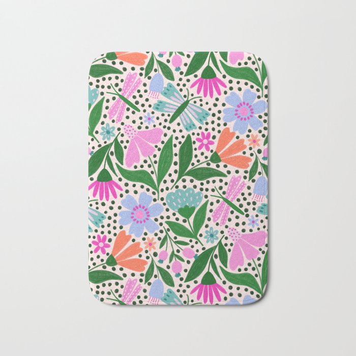 Summery Bright Floral  Bath Mat Gallery Image 1