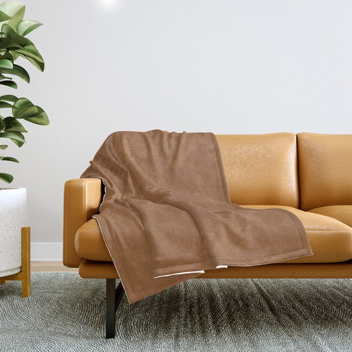 Burnt Orange Clay Solid Color Throw Blanket Gallery Image 1