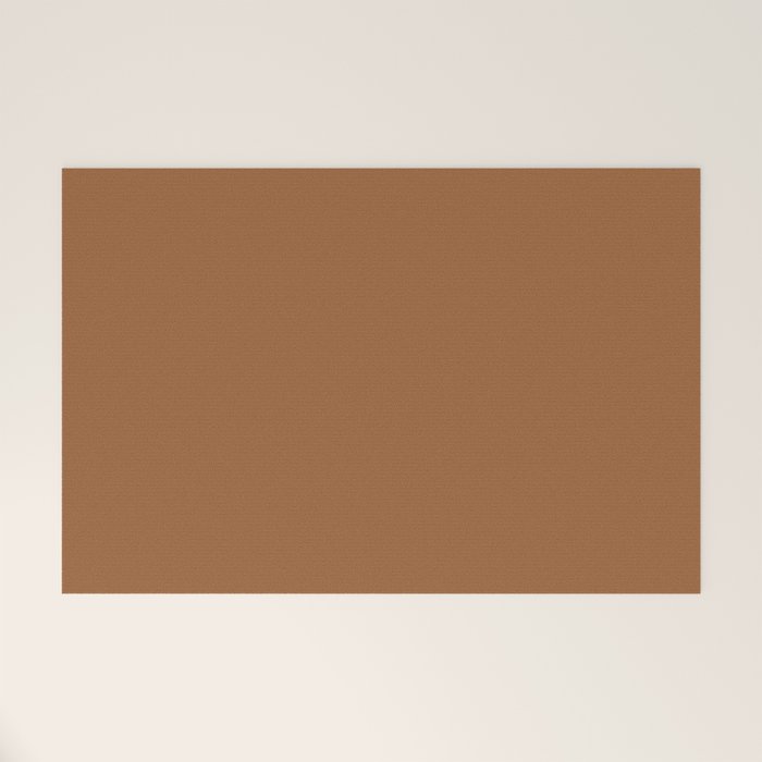 Burnt Orange Clay Solid Color Welcome Mat Gallery Image 1