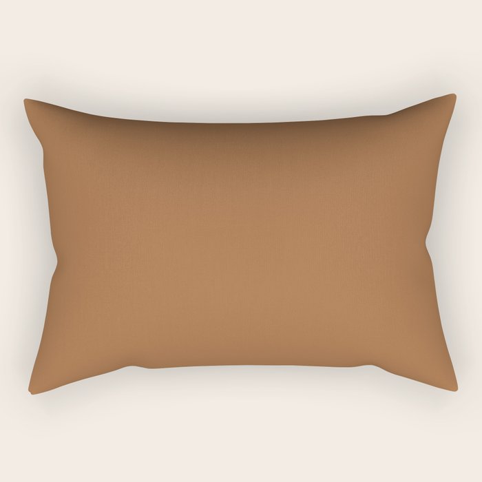Burnt Orange Clay Solid Color Rectangular Pillow Gallery Image 2