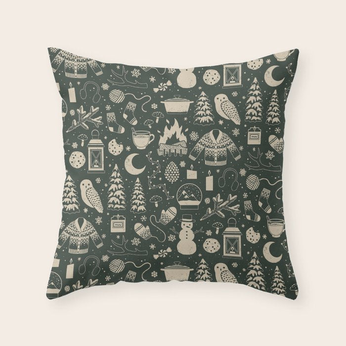 Winter Nights: Forest Throw Pillow Gallery Image 6