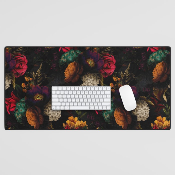 Midnight Hours Dark Vintage Flowers Garden Desk Mat Gallery Image 1