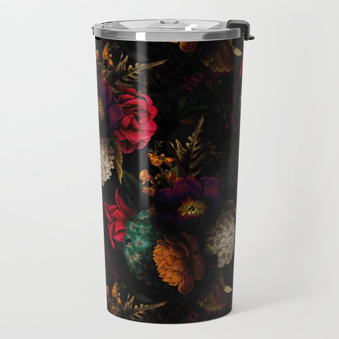 Midnight Hours Dark Vintage Flowers Garden Travel Mug Gallery Image 2