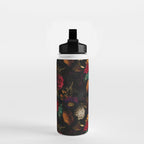 Midnight Hours Dark Vintage Flowers Garden Water Bottle Gallery Image 2