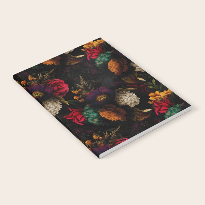 Midnight Hours Dark Vintage Flowers Garden Notebook Gallery Image 2
