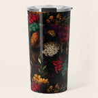 Midnight Hours Dark Vintage Flowers Garden Travel Mug Gallery Image 1