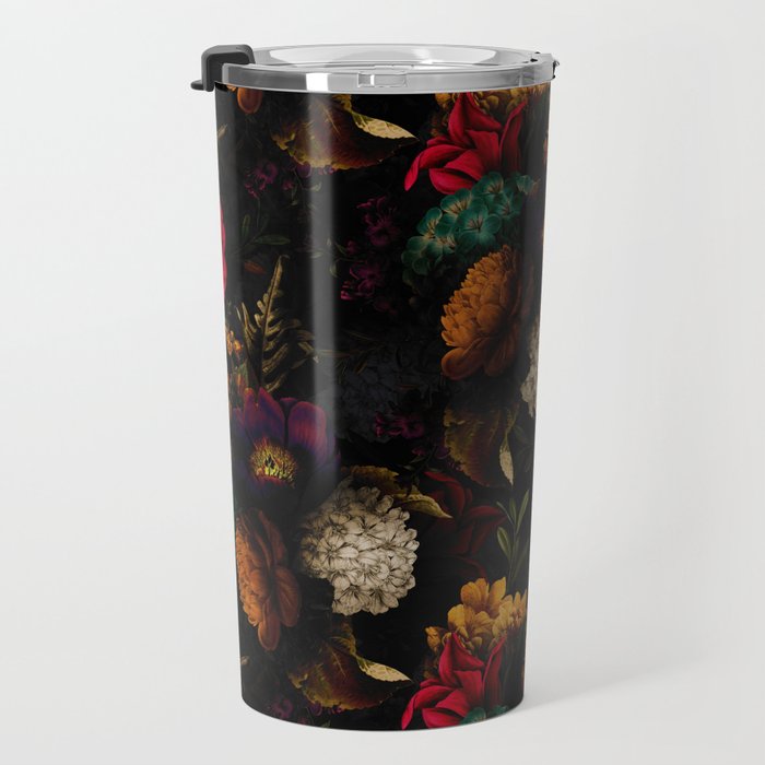 Midnight Hours Dark Vintage Flowers Garden Travel Mug Gallery Image 3