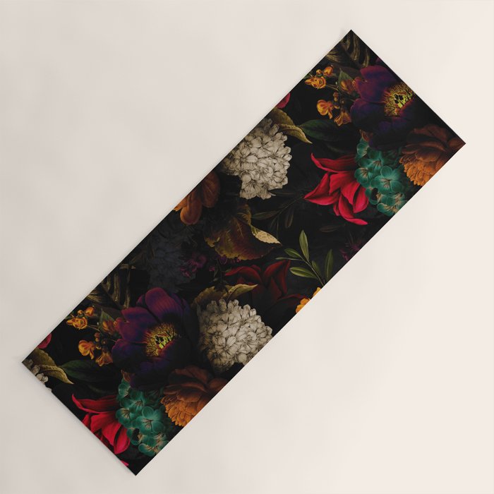 Midnight Hours Dark Vintage Flowers Garden Yoga Mat Gallery Image 1