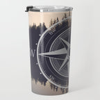 Wooded Lake Reflection Compass Travel Mug Gallery Image 3