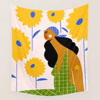 Sunflowers Wall Tapestry Gallery Image 4
