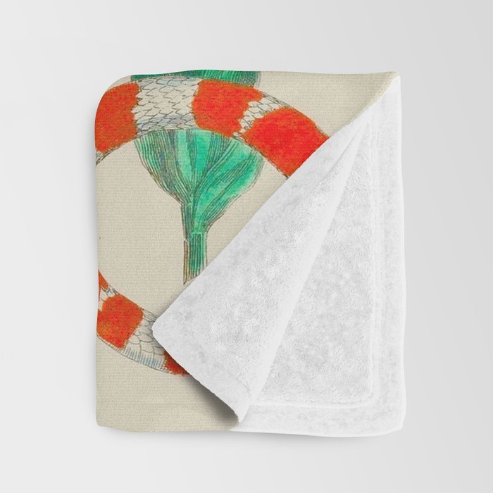 Locupletissimi rerum naturalium - vol. 2 - Albertus Seba Colorful Snake Floral Arrangement Throw Blanket Gallery Image 3