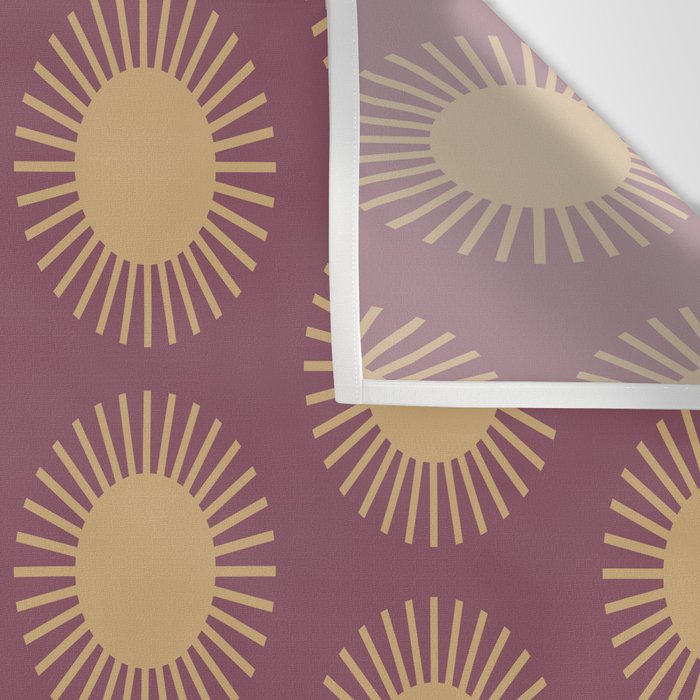 Boho Summer Sun Pattern XI Mauve and Neutral Yellow Wall Tapestry Gallery Image 3
