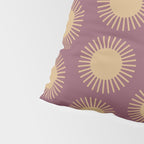 Boho Summer Sun Pattern XI Mauve and Neutral Yellow Pillow Sham Gallery Image 4